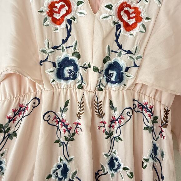 ASOS Embroidered Maxi Dress Pink Floral Boho Festival Size 2 - Picture 9 of 9